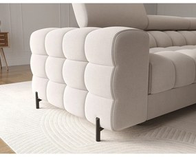 Divano angolare beige allungabile/con contenitore (con penisola a destra/con chaise lounge) e rivestimento in velluto Felro – ELTAP