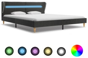 Struttura Letto Con Led Tela Grigio Scuro 180x200 Cm /