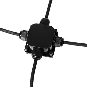 Set di 3 faretti da giardino neri con cavo e spina IP65 - Done