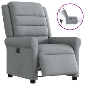 Poltrona Elettrica Reclinabile Grigio Chiaro İn Tessuto /