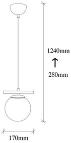 Lampadario bianco/nero con paralume in vetro ø 15 cm Üzüm – Opviq lights