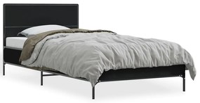 Giroletto Nero 90x190 Cm İn Legno Multistrato E Metallo /