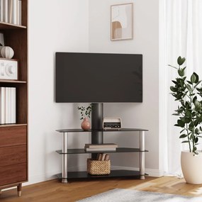Supporto Tv Angolare 3 Livelli Per 32-70 Pollici Nero E Argento /