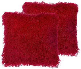 Set di 2 cuscini decorativi 45 x 45 cm rosso CIDE Beliani