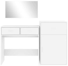 Set da toeletta 3 pz bianco in legno multistrato