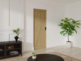 Porta scorrevole con sistema a incasso H205 x L63 cm in Legno e MDF Naturale chiaro - BALERMA