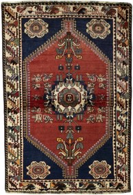 Shiraz Tappeto 110 x 160 Rosso (Iran) Annodato A Mano