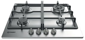 Piano cottura 4 fuochi L 58.0 cm THP 641 W/IX/I INDESIT silver griglie in ghisa