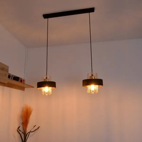 Lampadario LED a sospensione con filo VOLTA 2xE27/15W/230V nero/oro