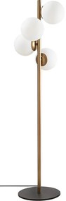 Lampada da terra e vetro 4 sfere H. 130 cm in Metallo Dorato e Bianco - FAZE