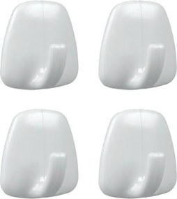 Set di ganci senza foratura bianchi in plastica 4 pz – Metaltex