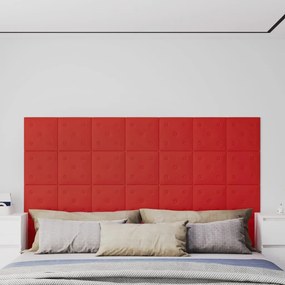 Pannelli Murali 12 Pz Rosso Vino 30x30 Cm Similpelle 1,08 M² /
