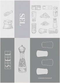 Set di 4 strofinacci jacquard Les Salieres Calcite