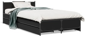 Giroletto Con Cassetti Nero 90x190 Cm İn Legno Multistrato /