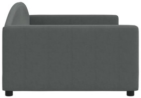 Letto da giorno grigio scuro 100x200 cm in tessuto