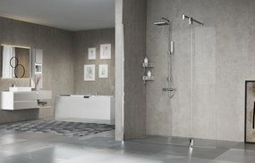 Novellini Easy 2 T Colonna doccia Attrezzata Installabile A Parete con Soffione quadro 20x20 cm In Ottone Cromo