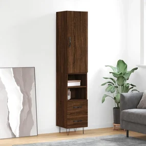 Credenza rovere marrone 34,5x34x180 cm in legno multistrato