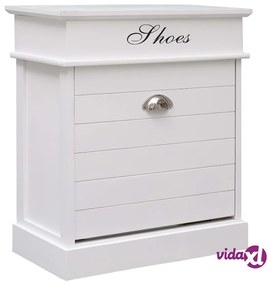 vidaXL Scarpiera Bianca 50x28x58 cm in Legno di Paulownia
