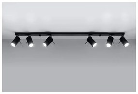 Apparecchio da soffitto nero 6L Etna - Nice Lamps