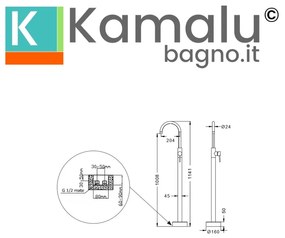 Kamalu - Miscelatore colore nero da pavimento per vasca | KAM-ARTE NERO