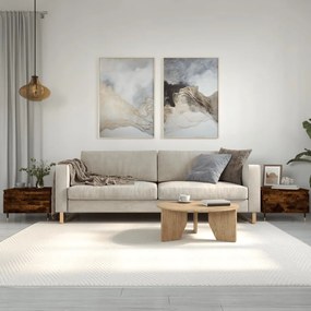 Tavolini Salotto 2pz Rovere Fumo 50x46x35 Cm Legno Multistrato /