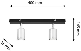 Faretto LED TUNE 2xGU10/4,8W/230V cromo opaco/nero