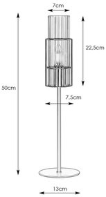 Markslöjd 108557 - Lampada da tavolo TUBO 1xE14/40W/230V 50 cm cromo lucido/clear
