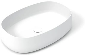 Lavabo da appoggio ovale in ceramica L 60 x H 15 x P 40 cm bianco