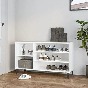Scarpiera Bianca 102x36x60 Cm İn Legno Multistrato /