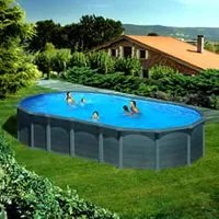 Piscina fuori terra GRE acciaio Ovale 610x375x1,32 CAPRI KITPROV6188GF