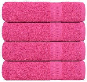 Asciugamani Da Bagno 4 Pz Rosa 100x150 Cm 360 G/m² 100% Cotone /