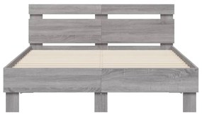 Giroletto testiera grigio sonoma 135x190 cm legno multistrato
