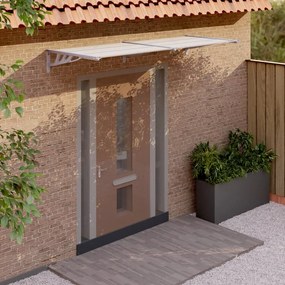 Tettoia Per Porta Grigio E Trasparente 239x90 Cm Policarbonato /