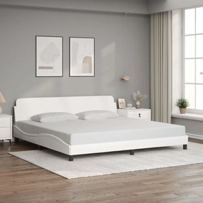 Giroletto Con Testiera Bianco 200x200 Cm İn Similpelle /