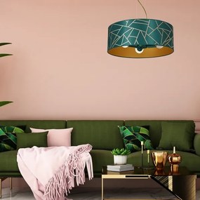 Lampadario su corda ZIGGY 3xE27/60W/230V verde/oro