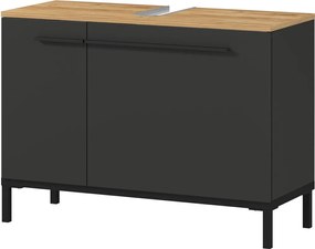 Mobile grigio scuro sotto il lavabo in rovere 80x59 cm Yonkers - Germania