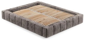 Letto matrimoniale imbottito marrone con spazio contenitivo e rete 180x200 cm Aruba L - Maison de Rêve