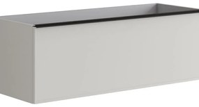 Mobile da bagno sotto lavabo Pixel laccato opaco grigio pastello laccato opaco L 120 x H 40 x P 45.5 cm 2 cassetti, lavabo non incluso