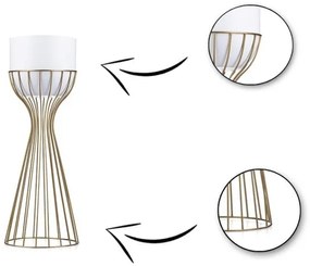 Vaso da fiori in metallo LOFT 46x20 cm oro/bianco