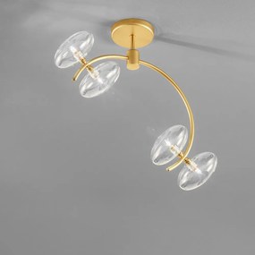 Plafoniera 4 luci in  oro satinato - 261.304 -  collezione Dolce di Metal Lux Bianco