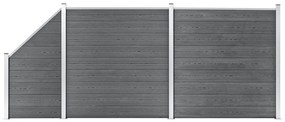 Pannelli Recinzione Wpc 2 Quadrati 1 Inclinato 446x186 Cm Grigi /