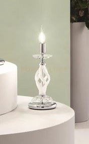 Lumetto 1306 1 luce bianco e cromo attacco e14 h.33cm