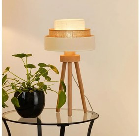 Brilagi - Lampada da tavolo DENVER LUNETA 1xE27/15W/230V beige/marrone/color crema