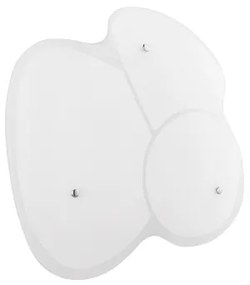 Plafoniera KAKI in vetro curvo con montatura in metallo 40x40 cm Bianco