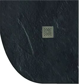 Piatto doccia pietra 90x90 semicircolare colore nero antracite - KAMALU
