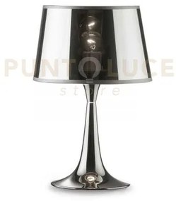 London lampada da tavolo 1 luce attacco e27 in metallo cromo h.36,5cm