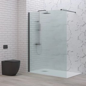 Doccia walk in 120 cm vetro scanalato e profilo gun metal | KW-100GMFL - KAMALU