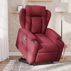 Poltrona Alzapersona Reclinabile Rosso Vino İn Tessuto /