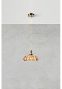 Lampadario color ottone e color ambra con paralume in vetro ø 25,5 cm Kurage – Markslöjd