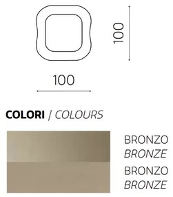 Specchio quadrato DUNE 100x100 cm con cornice in vetro Bronzo